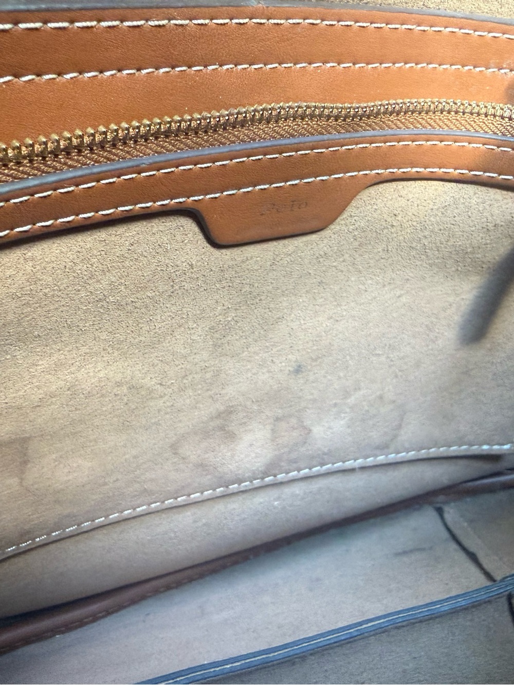 Polo ID Medium Suede shoulder Bag - Picture 3 of 10